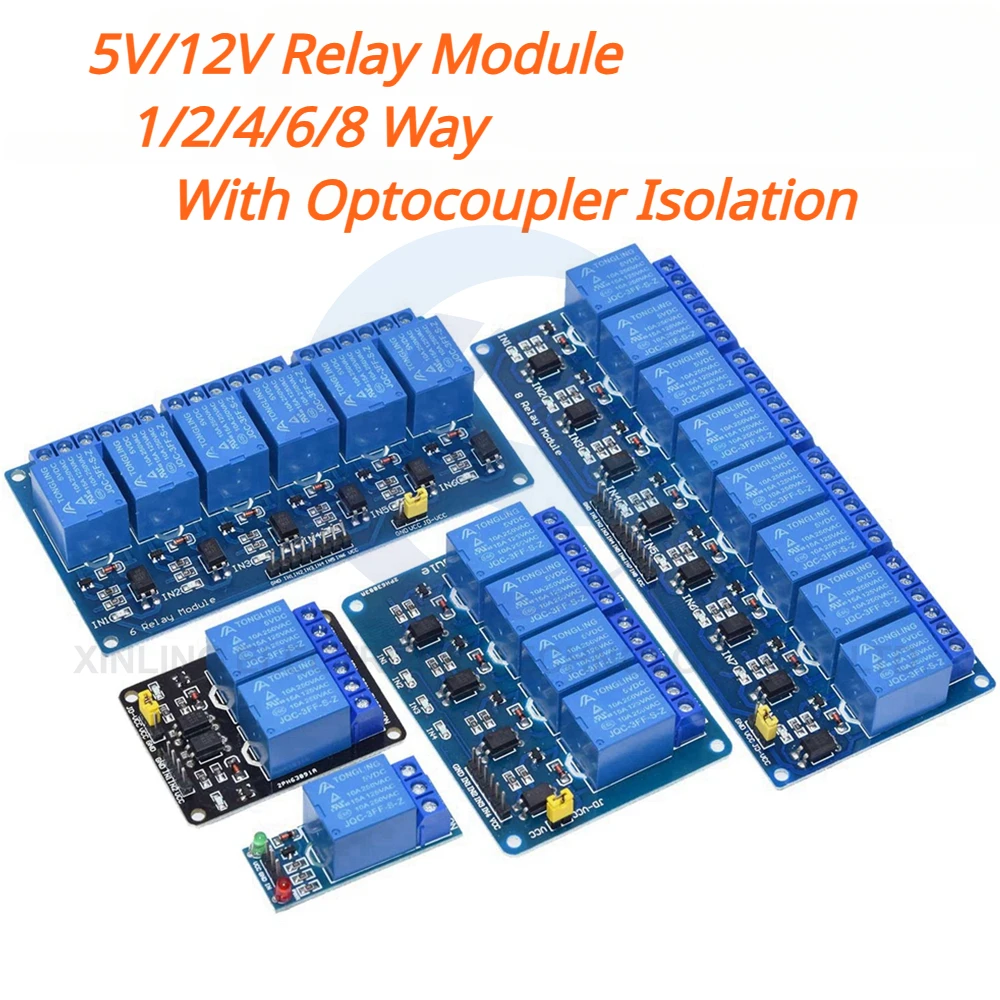 Relay Module 1 Channel - 5/12V 1/2/4/6/8 Channel Relay Module With