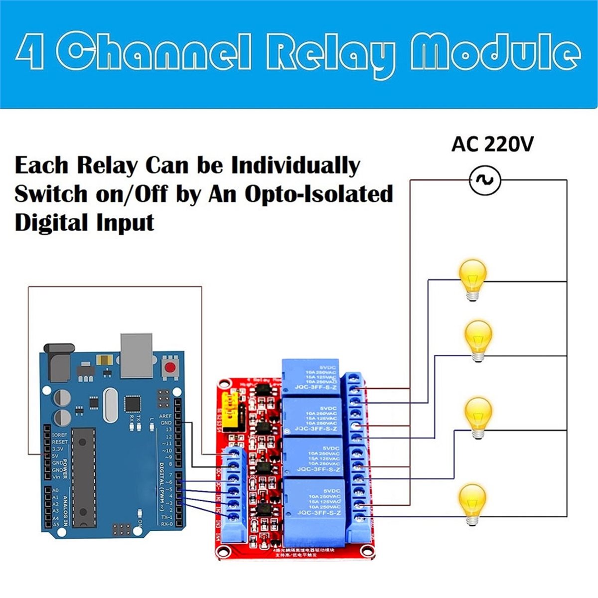 A49T 4 Channel Relay Module 5V - Relay Module 4 Channel recension och pris