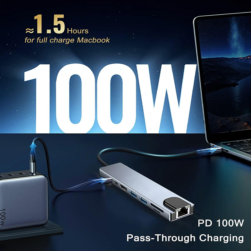 8 In 1 USB Type C Hub for MacB - Sd Card Module recension och pris