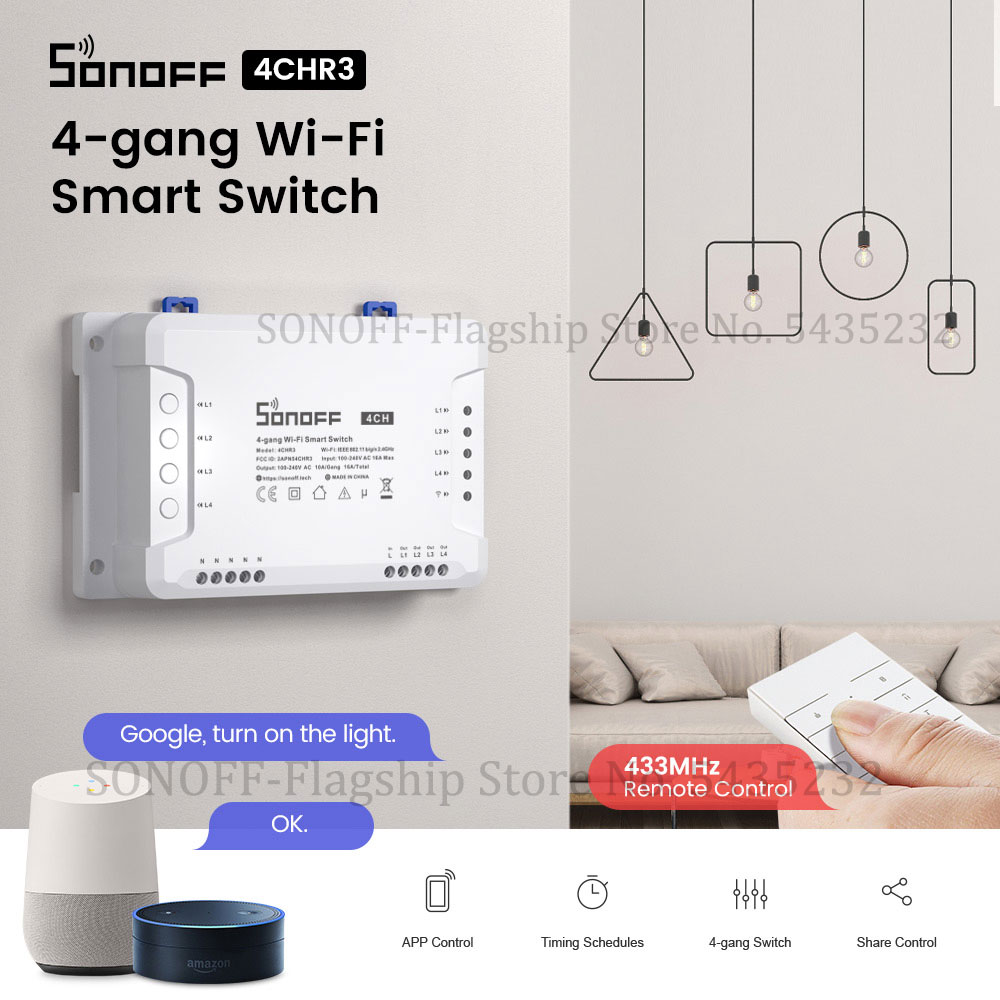 Itead SONOFF 4CH R3 Wifi Wirel - Relay Module 1 Channel recension och pris