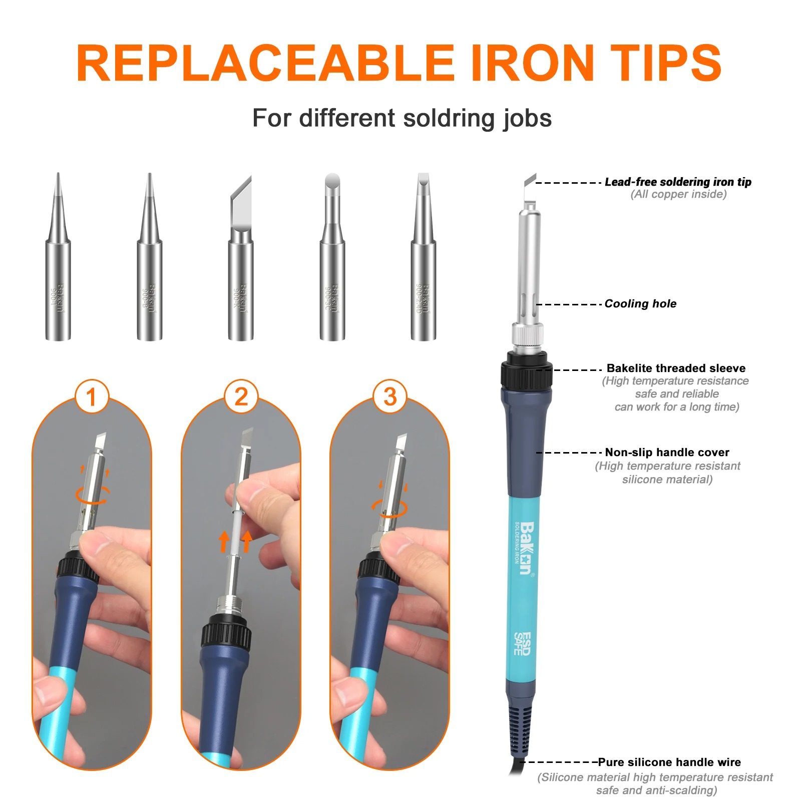 Bakon BK969 90W Soldering Stat - Soldering Iron Temperature Probe recension och pris