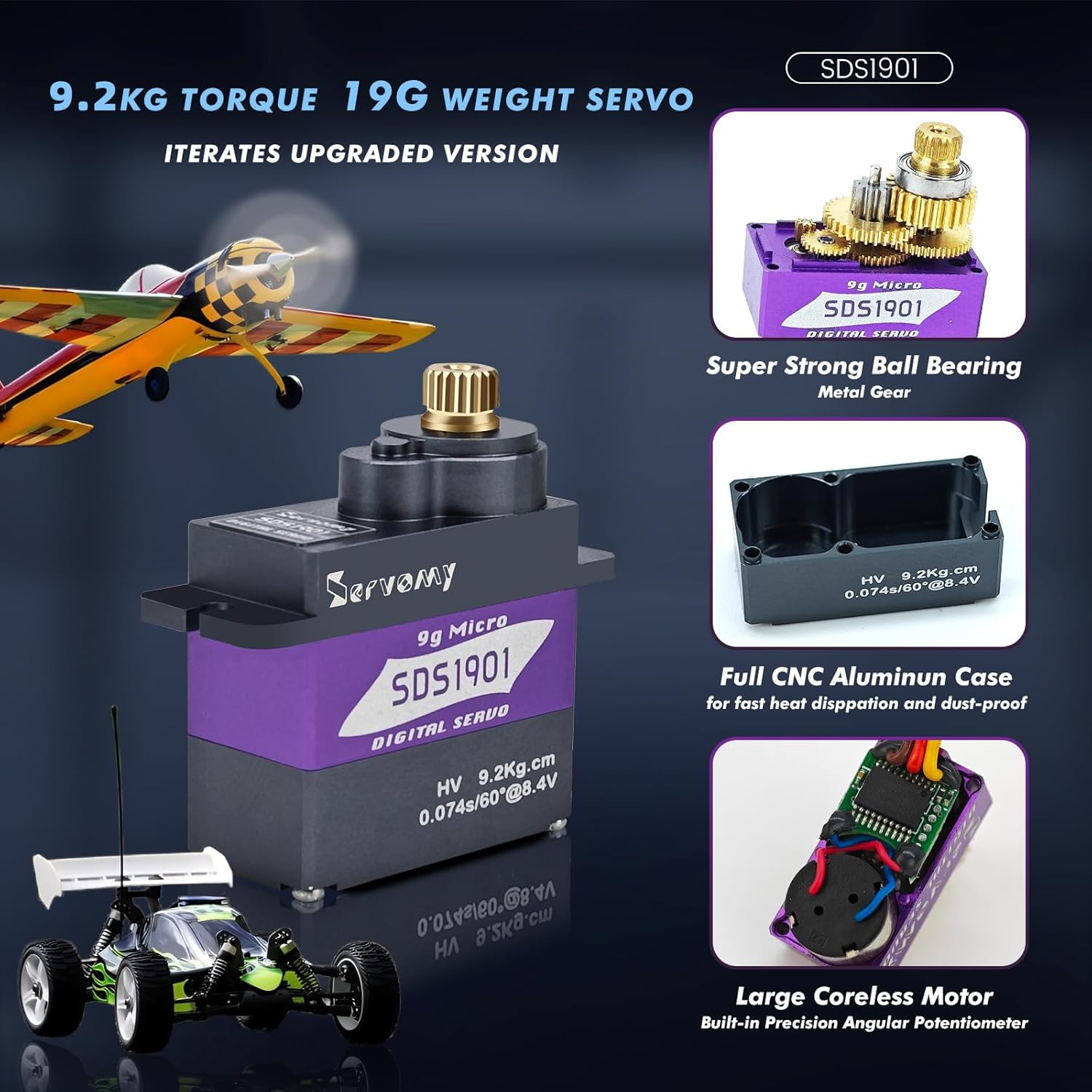 SERVOMY-SDS1901 Digital 9G Mic - Servo Sg90 recension och pris