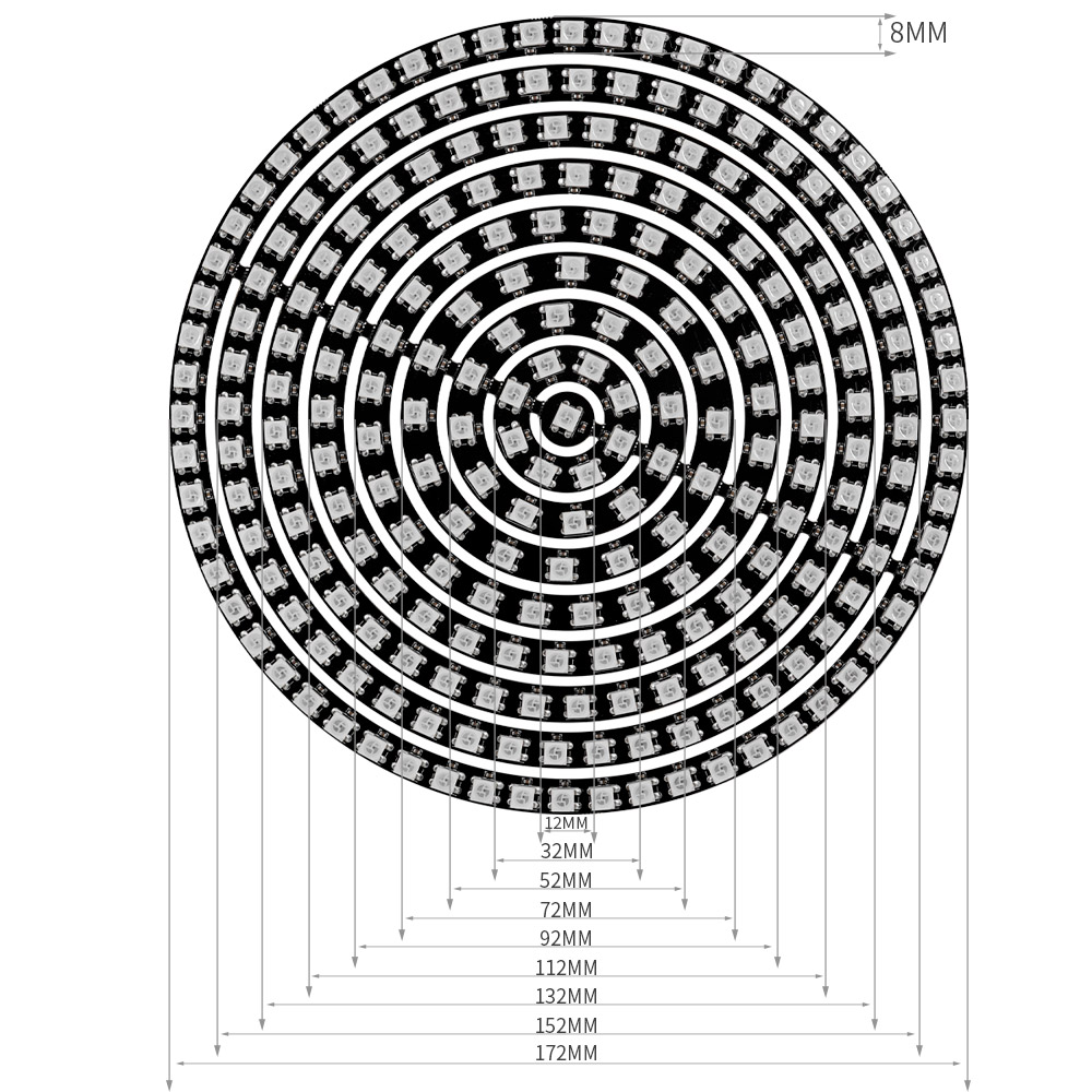 WS2812B RGBIC LED Ring Individ - Neopixel recension och pris