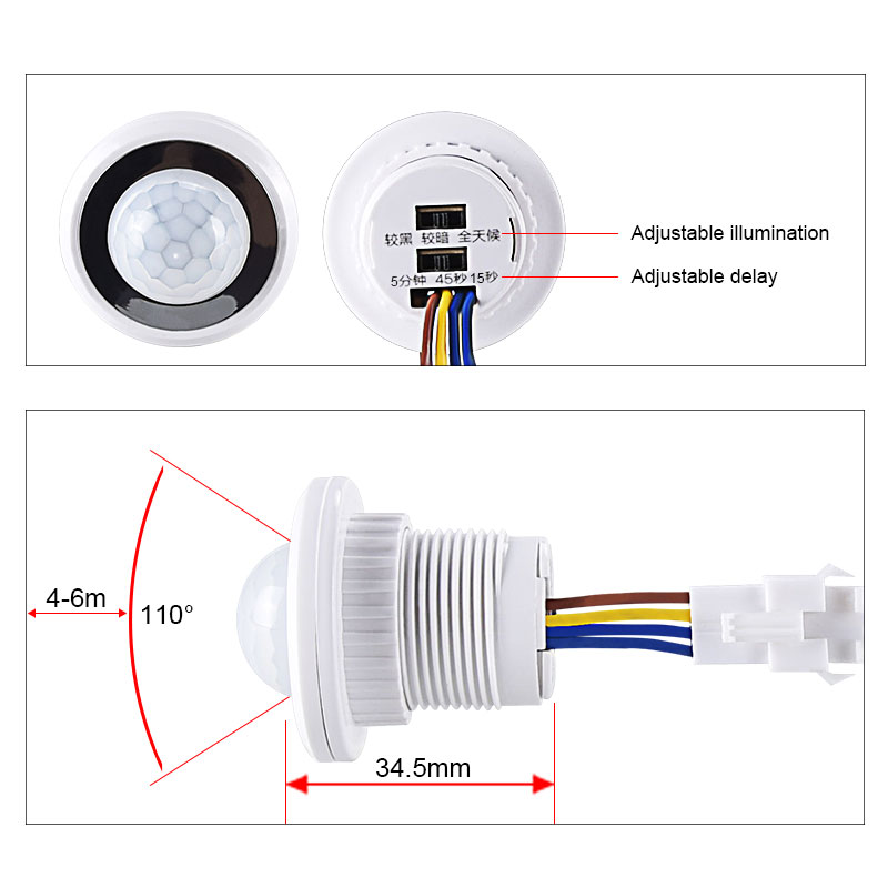 Human Body Sensor Detector LED - Pir Motion Sensor recension och pris
